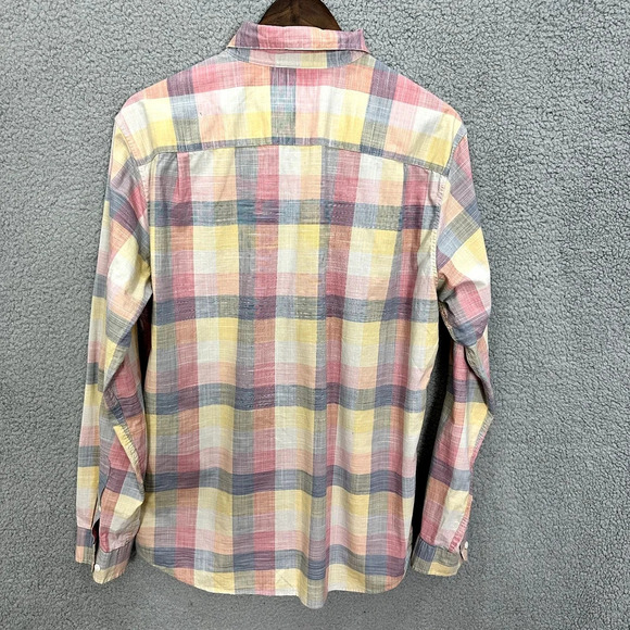 Hawker Rye Button Down Shirt Men Large Multicolor Colorful Plaid Slim Fit Preppy - Picture 8 of 9